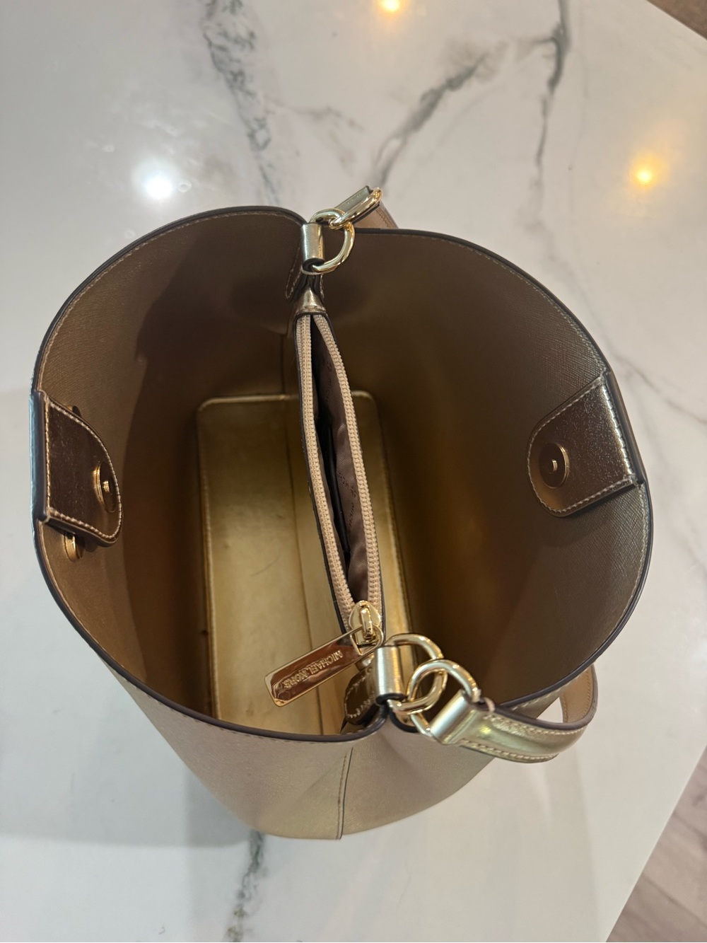 Michael Kors Metallic Gold Shoulder Tote - Picture 4 of 6